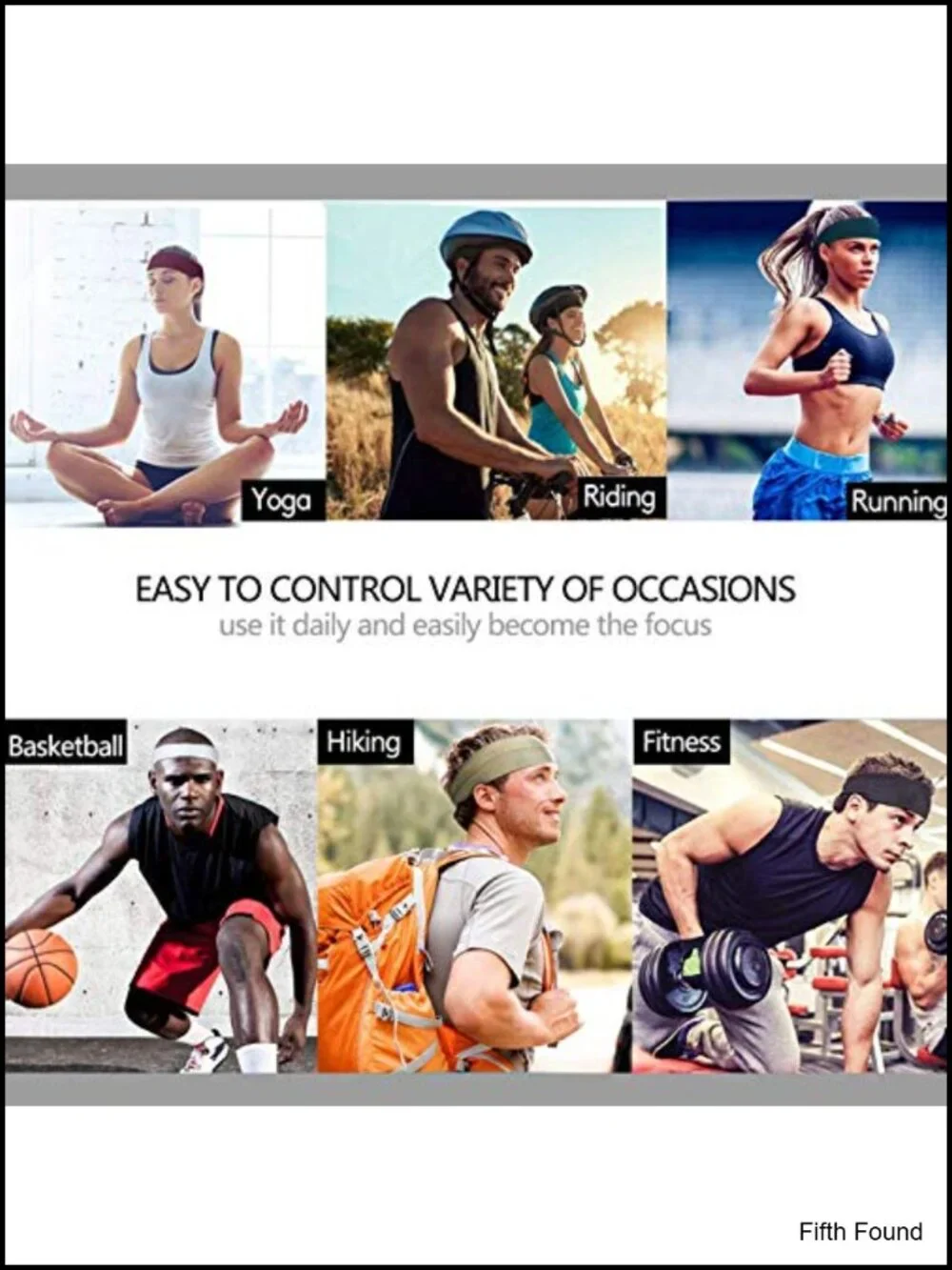 Reversible Sport Headband Moisture Wicking Sweatband for Running Yoga Gym